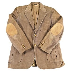 Vintage Levi's Panatela Sport Coat Mens 42L Brown Corduroy Suede Elbow Patches